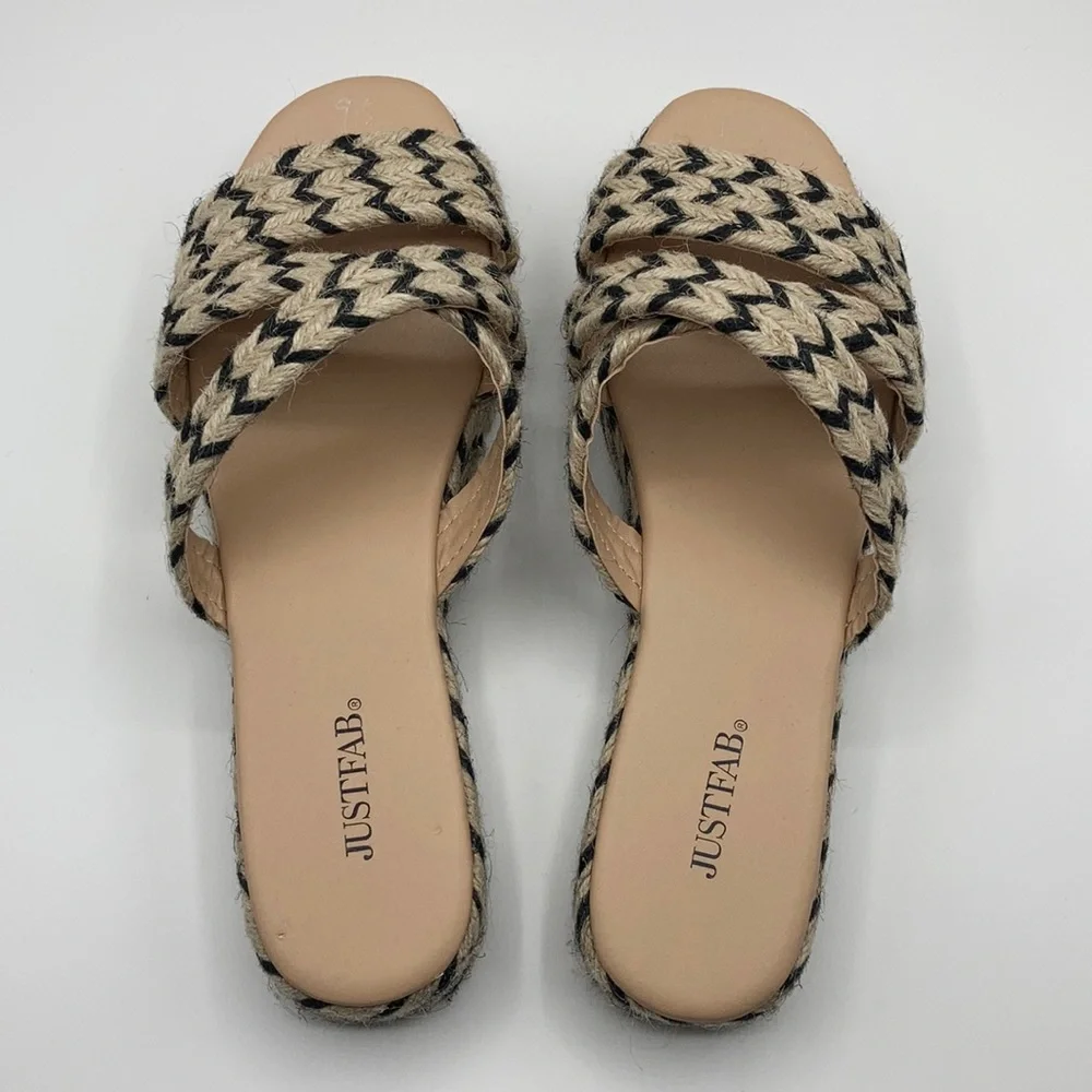 JUSTFAB Island Hopping Platform Slide Sandal 9.5